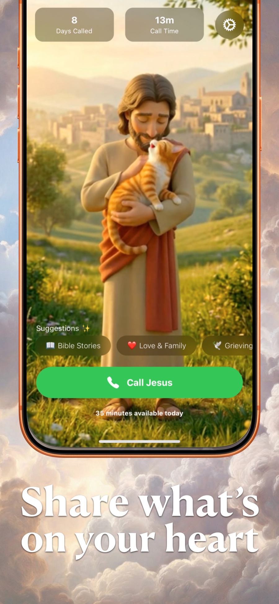 A live voice call with Jesus in progress